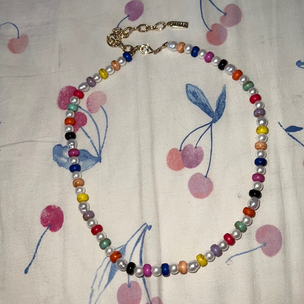 vibrant-color beaded necklace